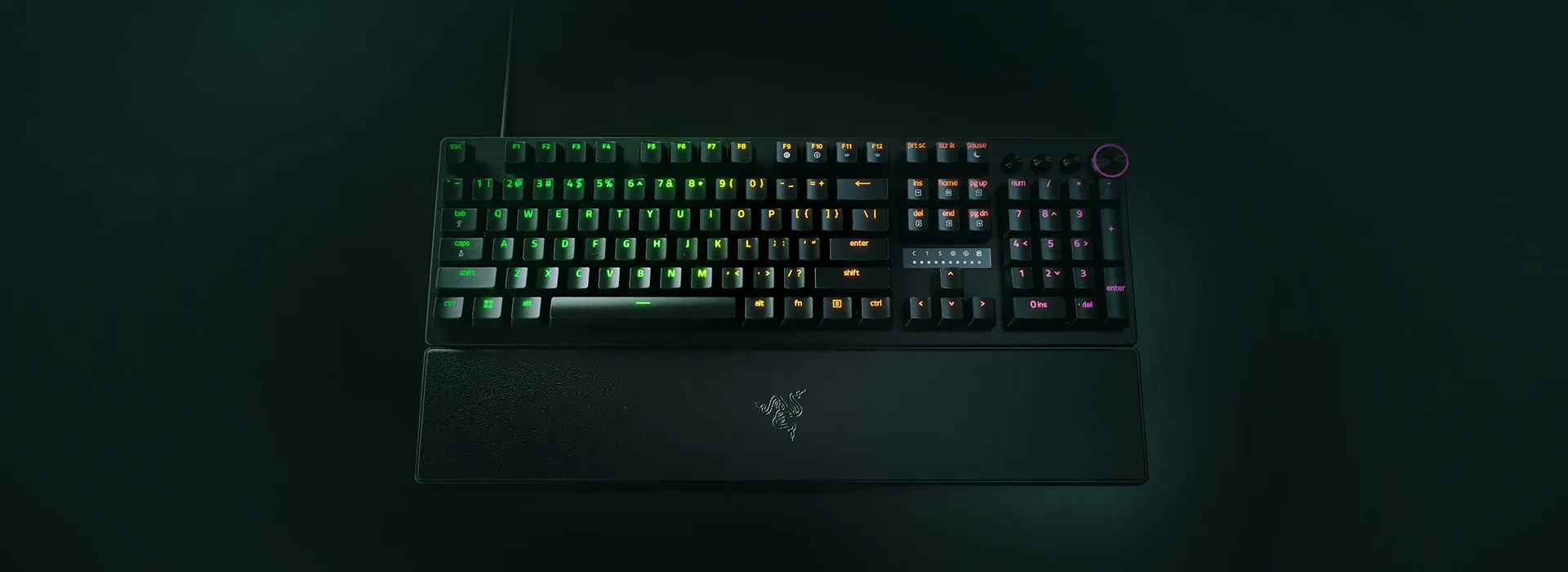کیبورد گیمینگ ریزر مدل Huntsman V3 Pro با سوئیچ اپتیکال آنالوگ - نمای محصول