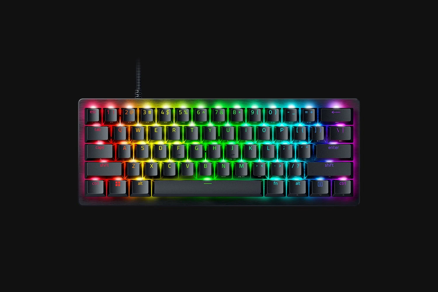کیبورد گیمینگ ۶۰ درصد ریزر مدل Huntsman V3 Pro Mini با سوئیچ آنالوگ رنگ مشکی - نمای محصول